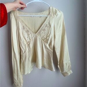 Doen 100% Silk Freyda Top in Mother of Pearl